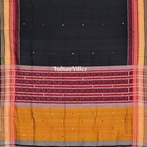 Black Kathiphera Odisha Ikat Khandua Silk Saree