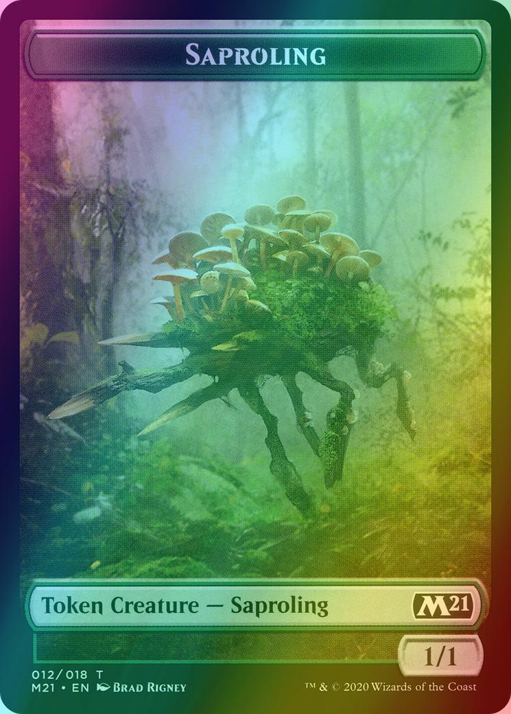 Angel Token (01) // Saproling Token (12) [Core Set 2021 Tokens] [Foil]