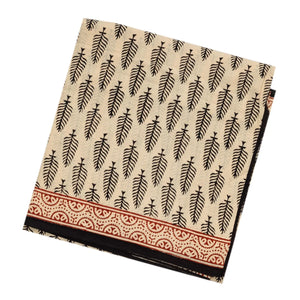 Taupe Woven Jaipur Cotton Saree Printed With Black Flower Motifs