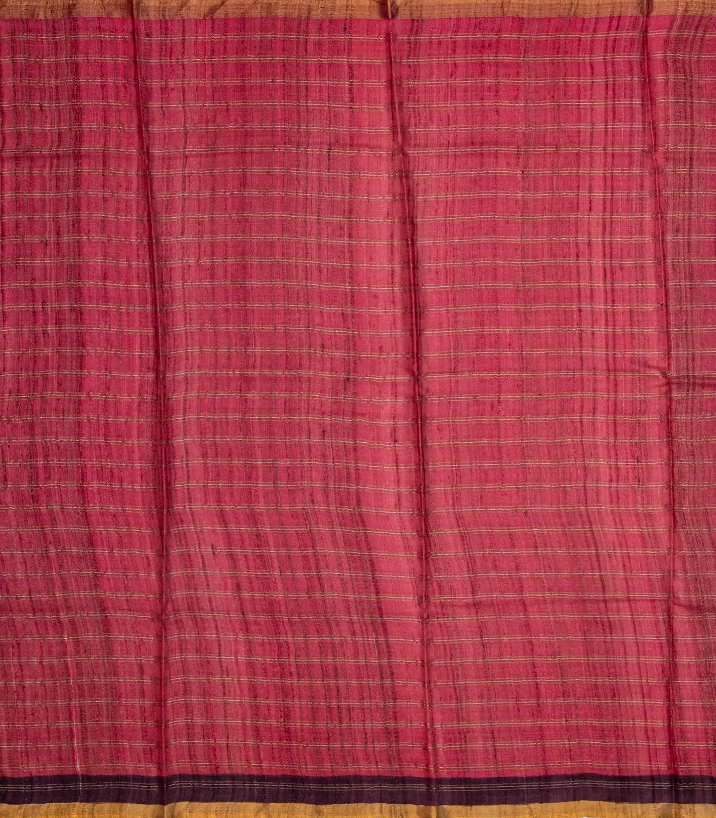 Purple Handloom Tussar Silk Saree With Printed Floral Motifs