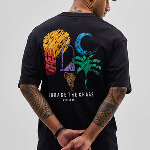 Chaos Black Oversized Fit T-Shirt