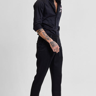 Black Slim Fit Stretch Trousers