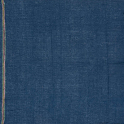 Indigo Handloom Bhujodi Cotton Saree With Buttas