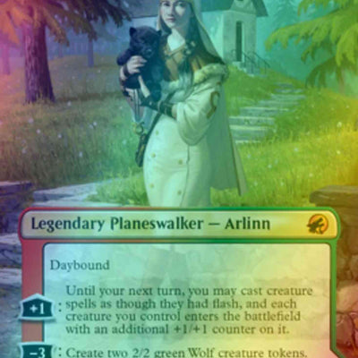 Arlinn, the Pack's Hope // Arlinn, the Moon's Fury [279] [Borderless] [Innistrad: Midnight Hunt] [Foil]