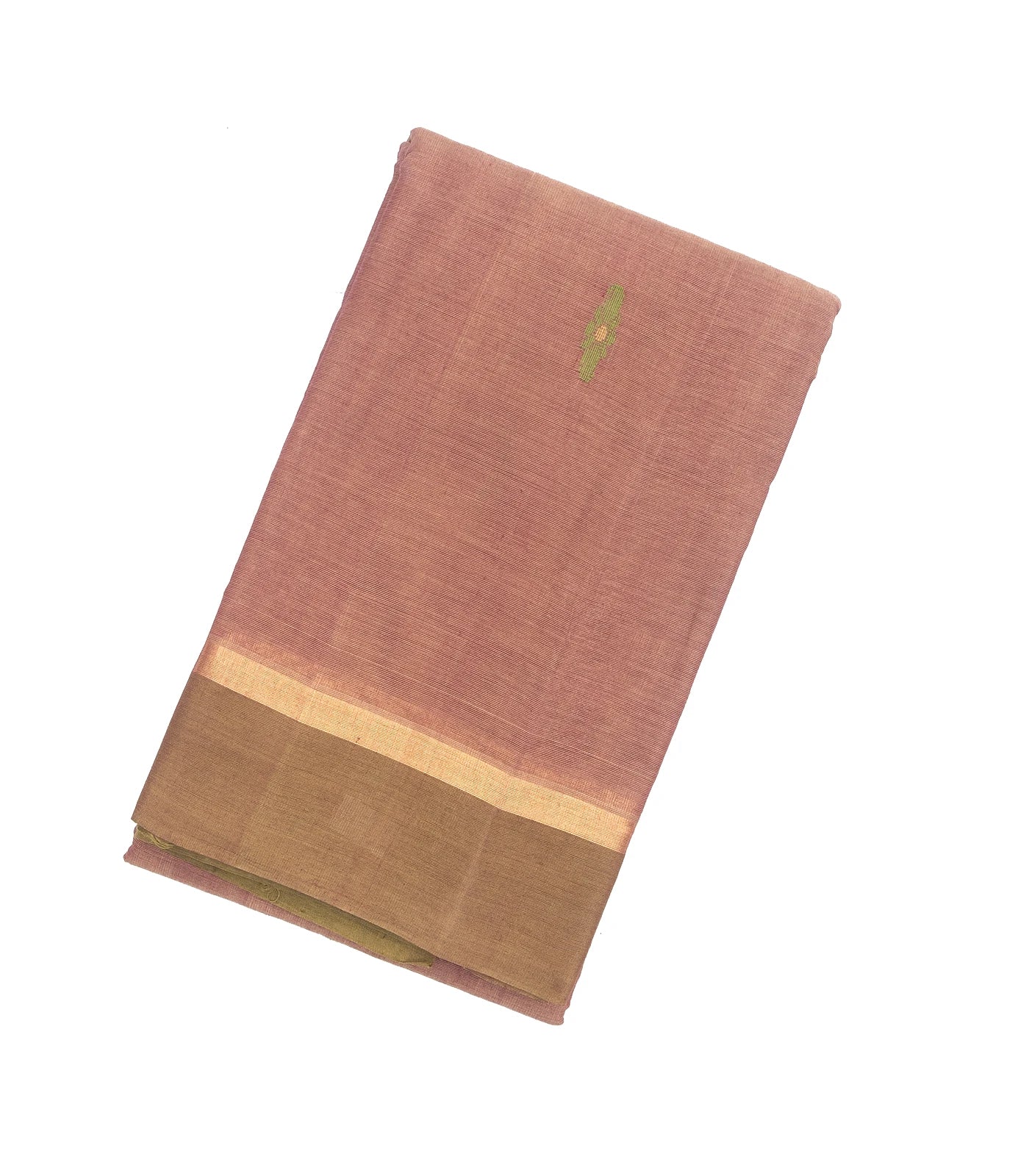 Dusty Pink Handloom Village Cotton Saree With Floral Meenakari Buttas