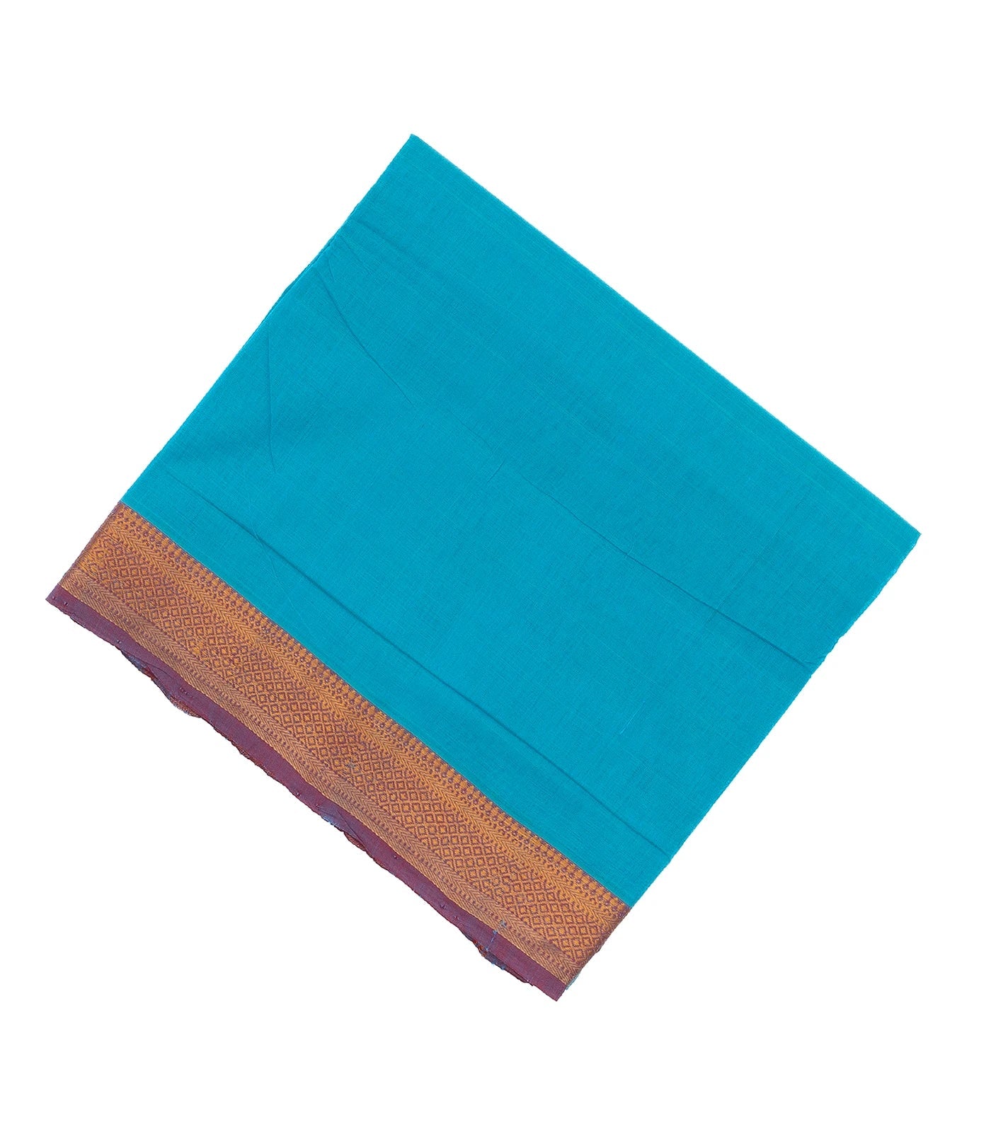 Light Blue Mangalagiri Cotton Saree With Contrast Border