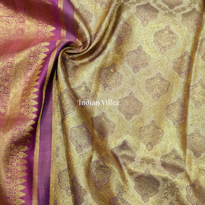 Golden Base Kanjivaram Silk Saree