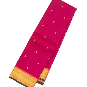 Pink Handloom Kanchipuram Silk Saree With Kamalam Buttas
