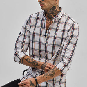 White Checks Slim Fit Shirt