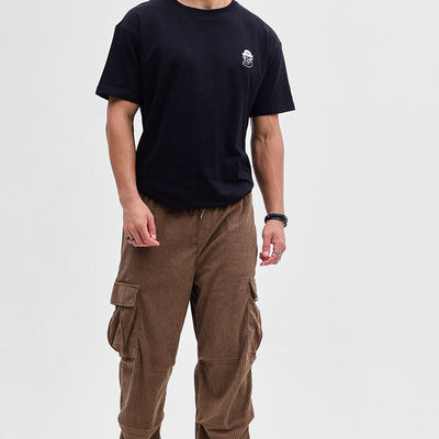 Brown Corduroy Baggy Fit Cargo