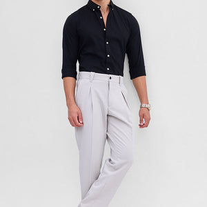 Black Solid Oxford Shirt