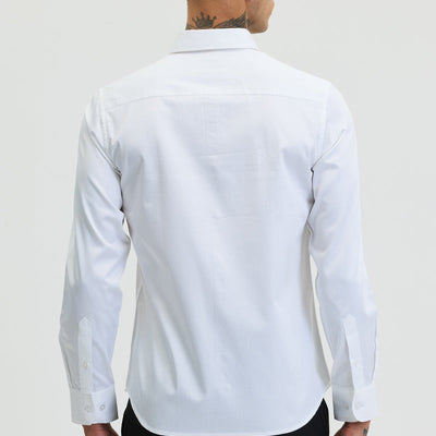 White Embellished Slim Fit Shirt