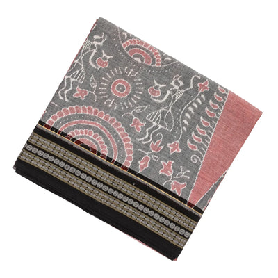 Black Orissa Cotton Saree With Tie & Dye Motifs