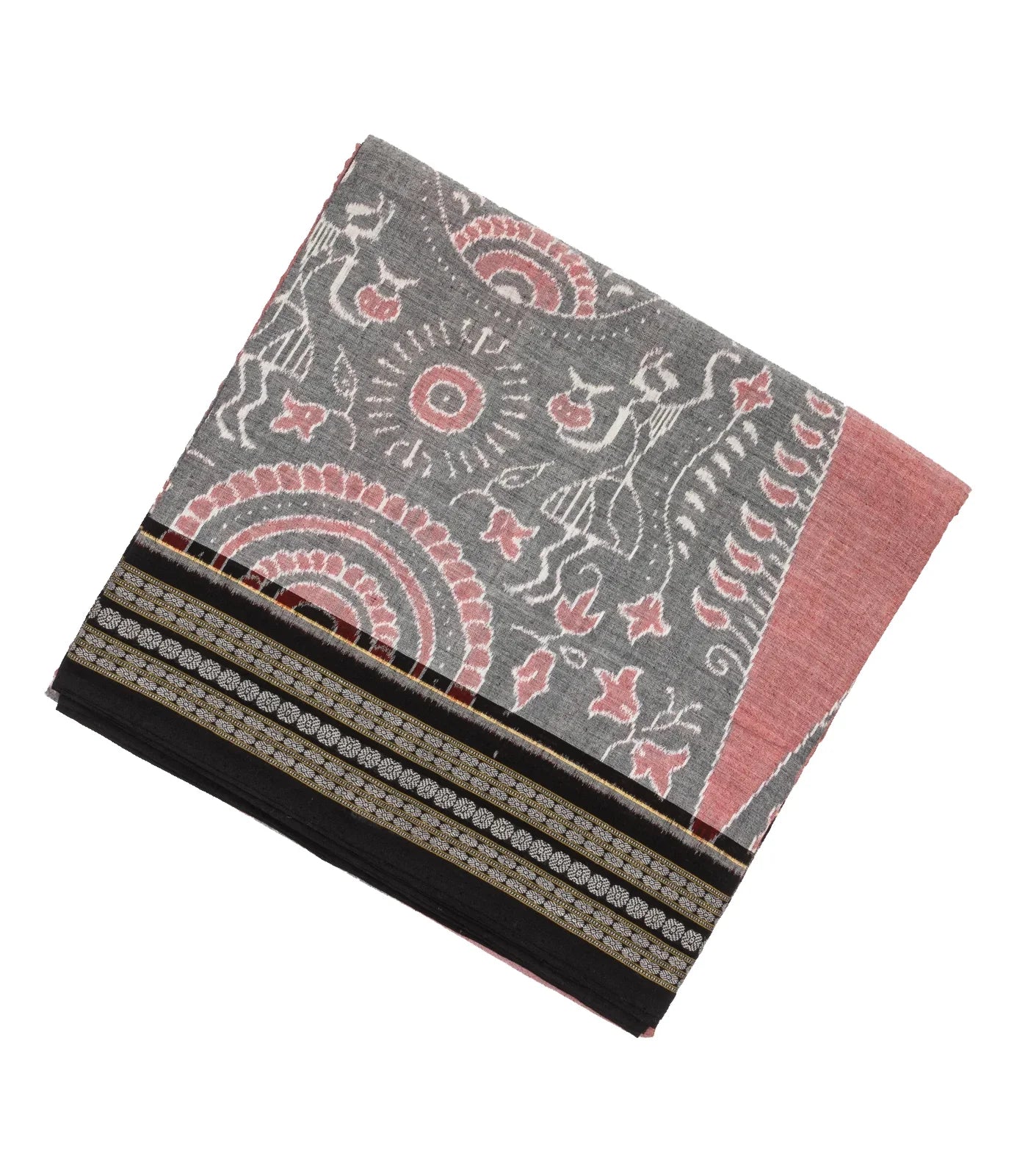 Black Orissa Cotton Saree With Tie & Dye Motifs