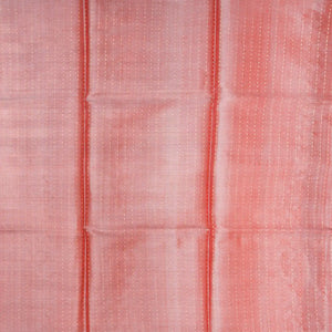 Grey Handwoven Tussar Silk Saree With Floral Vine Motifs & Contrast Pink Pallu-Grey