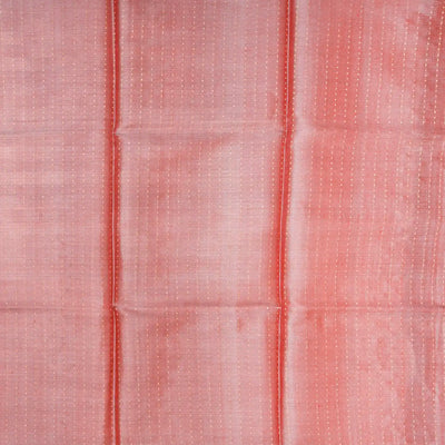 Grey Handwoven Tussar Silk Saree With Floral Vine Motifs & Contrast Pink Pallu-Grey