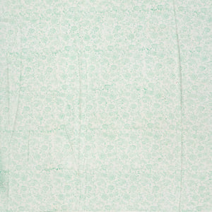 White Woven Jaipur Cotton Saree Printed With Green Stripes