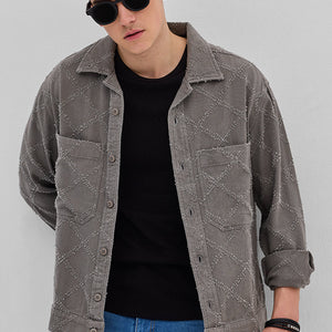 Grey Geometric Overshirt