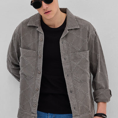 Grey Geometric Overshirt