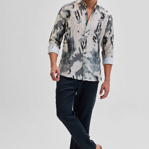 Cream Textured Abstract Shirt