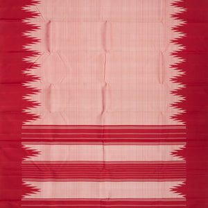 Dusty Pink Handloom Kanchipuram Korvai Silk Saree With Temple Border