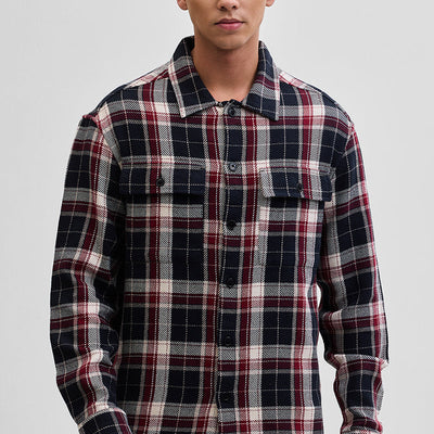 Black Double Pocket Flannel Overshirt