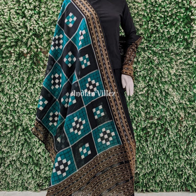 Black Bottle Green Pasapali Cotton Dupatta