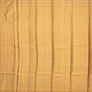 Cream Handloom Kanchipuram Silk Saree With Chevron Stripes
