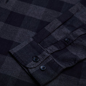 Charcoal Grey Checks Slim Fit Shirt