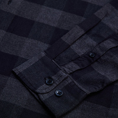 Charcoal Grey Checks Slim Fit Shirt