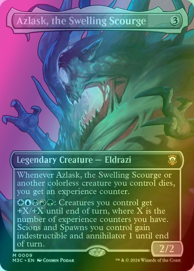 Azlask, the Swelling Scourge [9] [Borderless] [Profile] [Modern Horizons 3: Commander] [Foil]