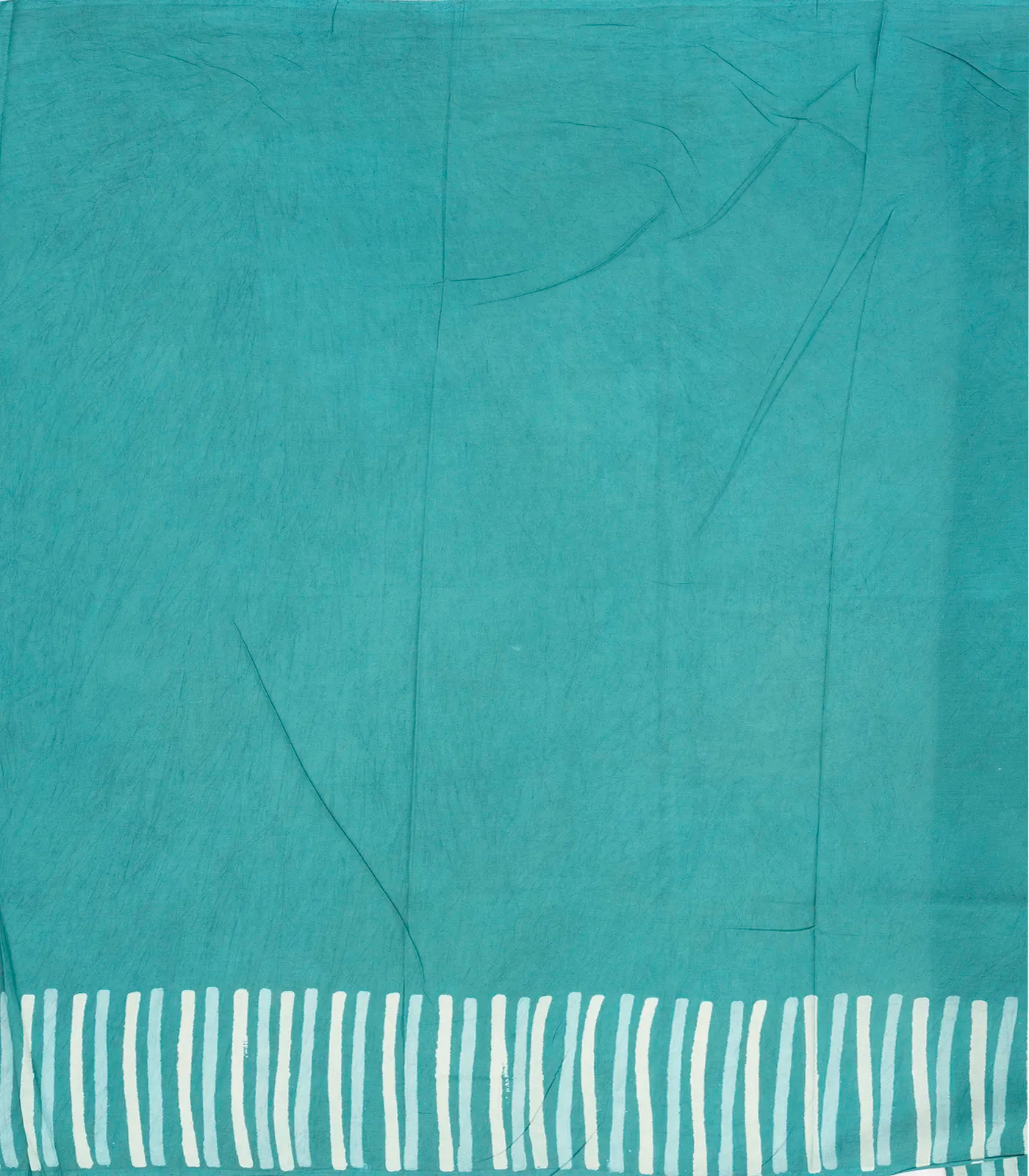 Cyan Woven Jaipur Cotton Saree Printed With Floral  Motifs