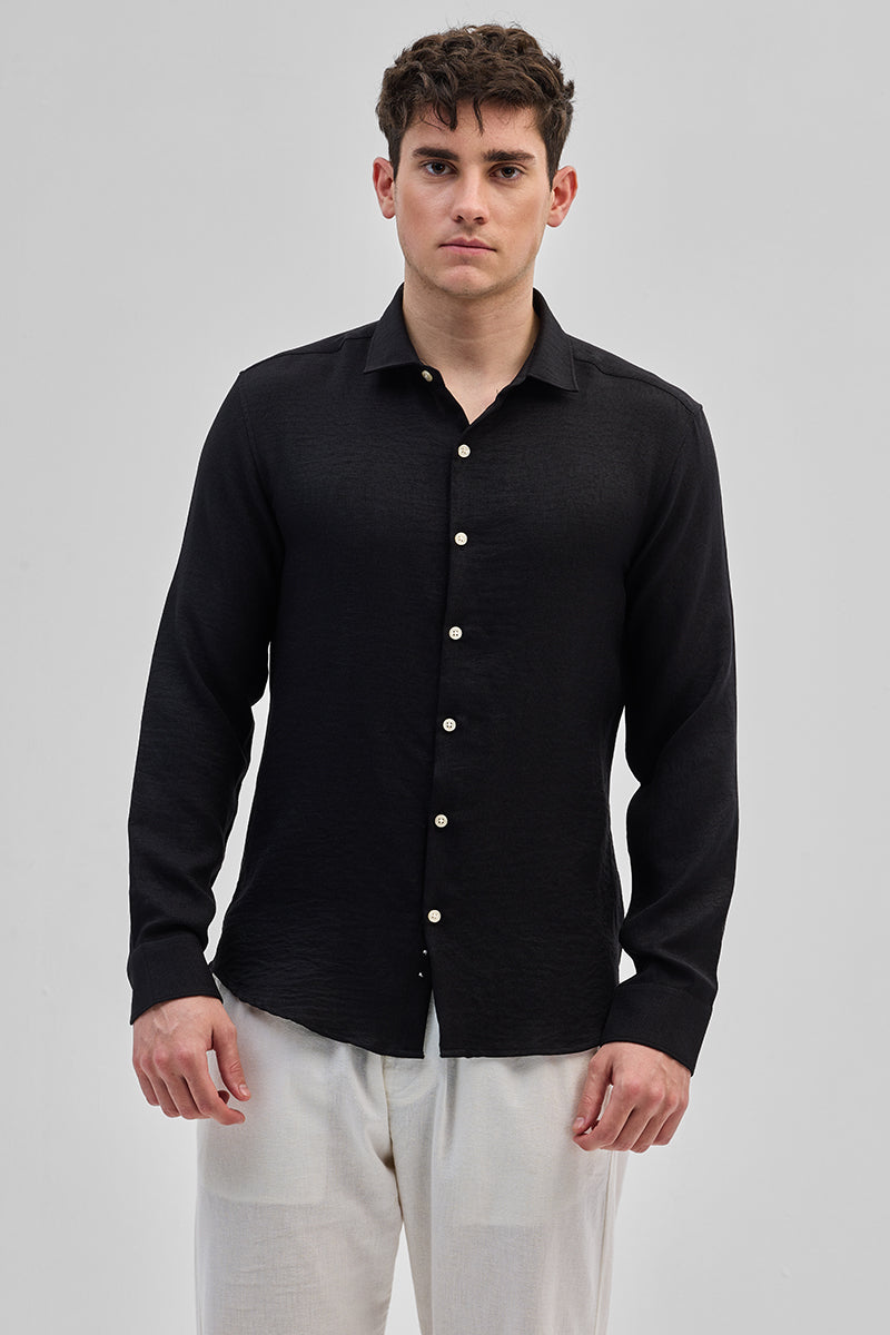Black Textured Shirt