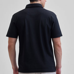 Black Textured Polo T-Shirt