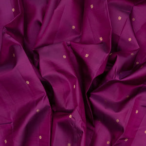 Purple Handloom Kanchipuram Silk Saree With Annam Rudraksham Buttas