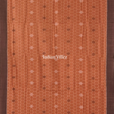 Peach Odisha Ikat Sambalpuri Pure Cotton Saree