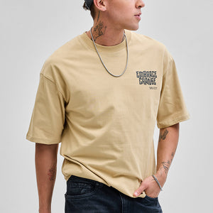 Embrace Change Beige Oversized T-Shirt
