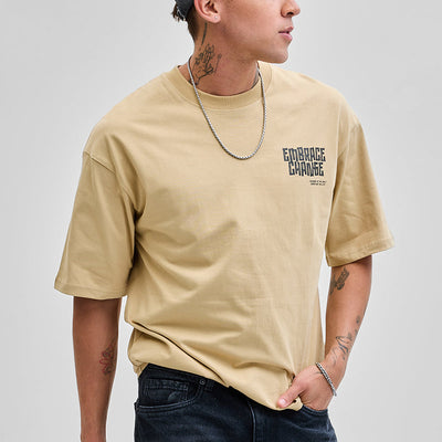 Embrace Change Beige Oversized T-Shirt