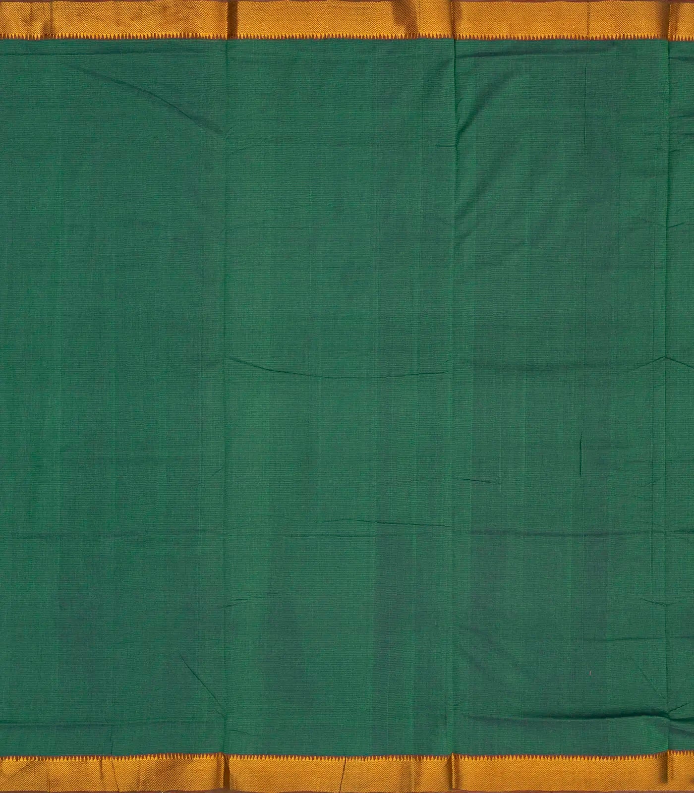Sea Green Mangalagiri Cotton Saree With Stripes & Zari Border