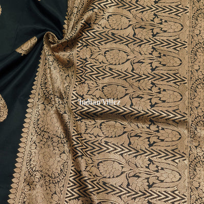 Black Designer Pure Banarasi Katan Silk Saree