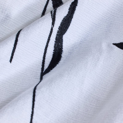 White Floral Embroidered Shirt