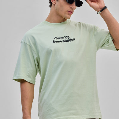 Brew Up Some Magic Green Oversized T-Shirt