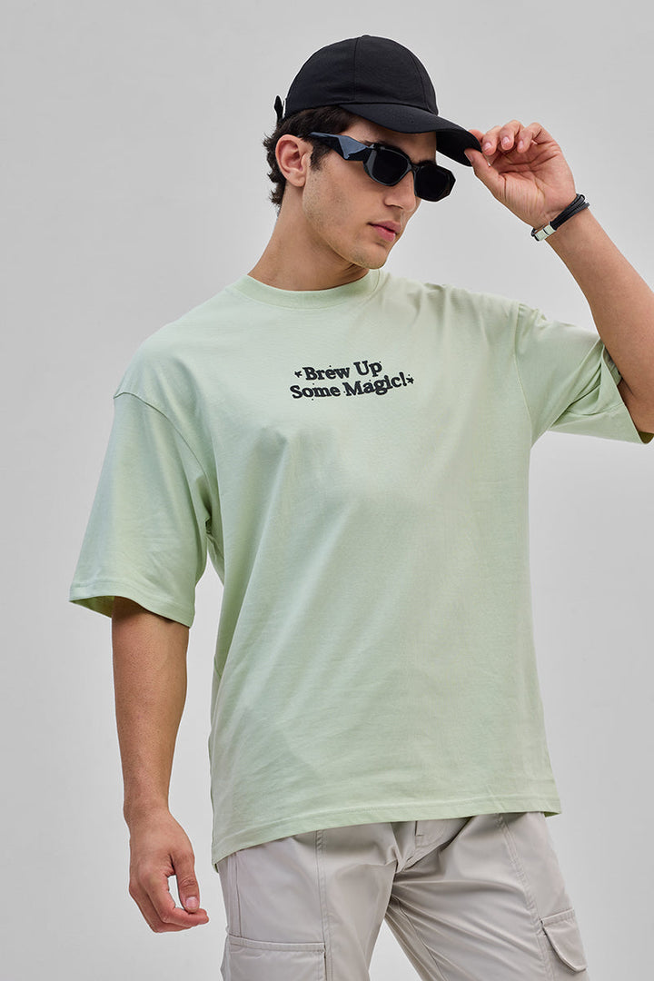 Brew Up Some Magic Green Oversized T-Shirt