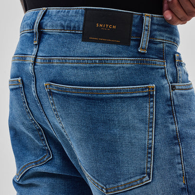 Blue Distressed Skinny Fit Jeans