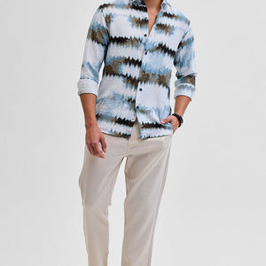 Light Blue Textured Abstract Shirt