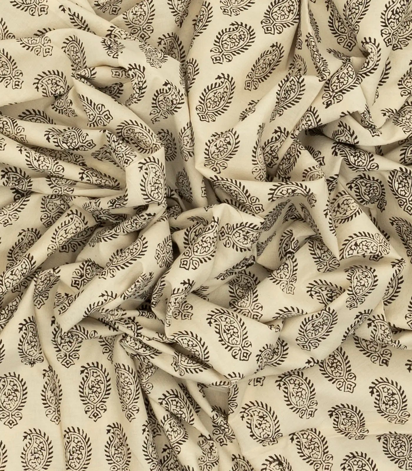 Cream Woven Jaipur Cotton Saree Printed With Mango Motifs
