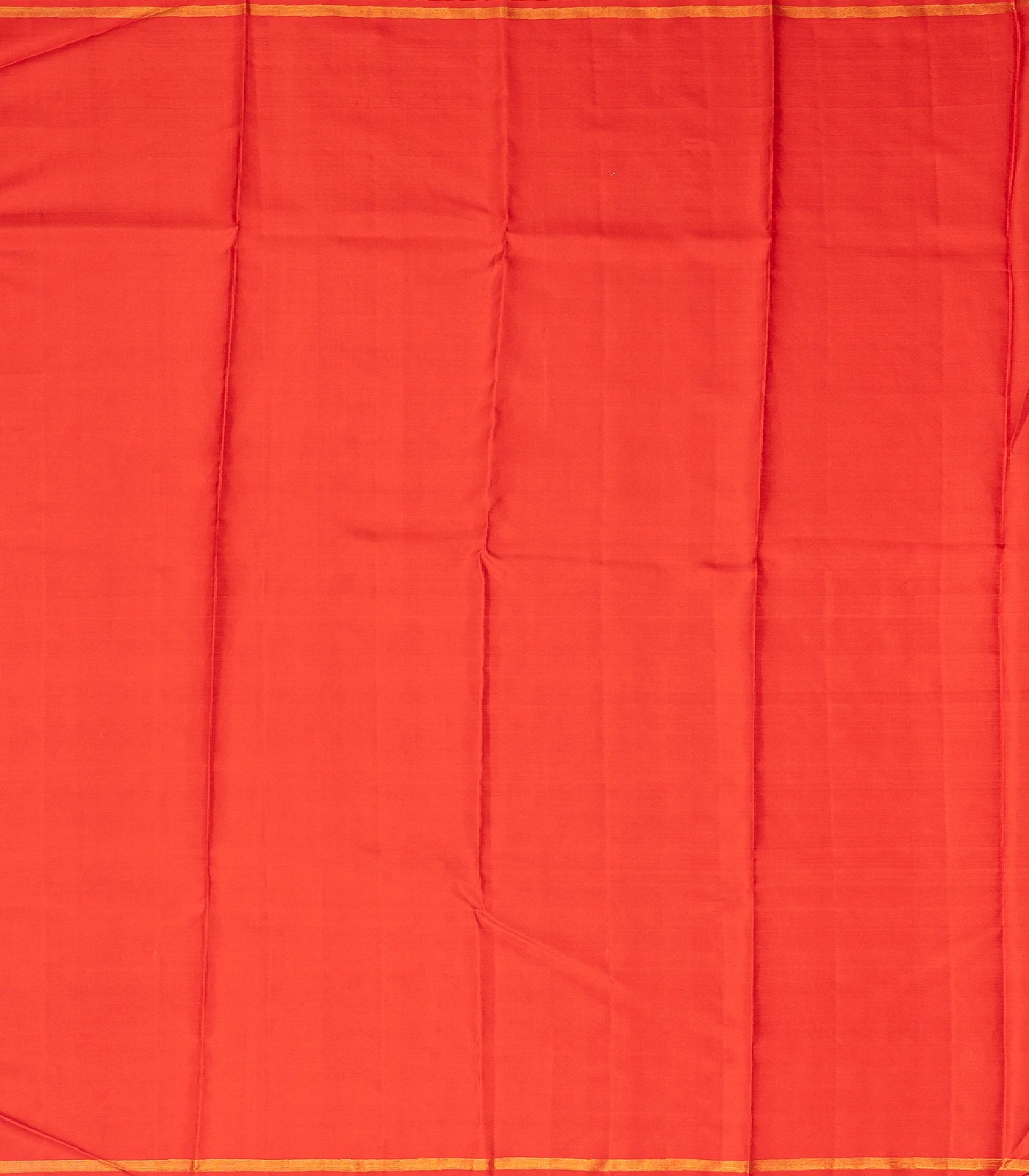 Aquamarine Handloom Kanchipuram Silk Saree With Contrast Pallu