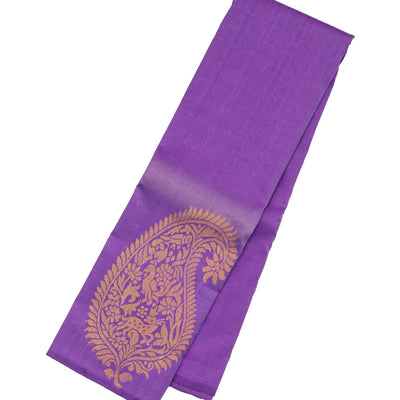 Lilac Handloom Kanchipuram Silk Saree With Vanasingaram Buttas