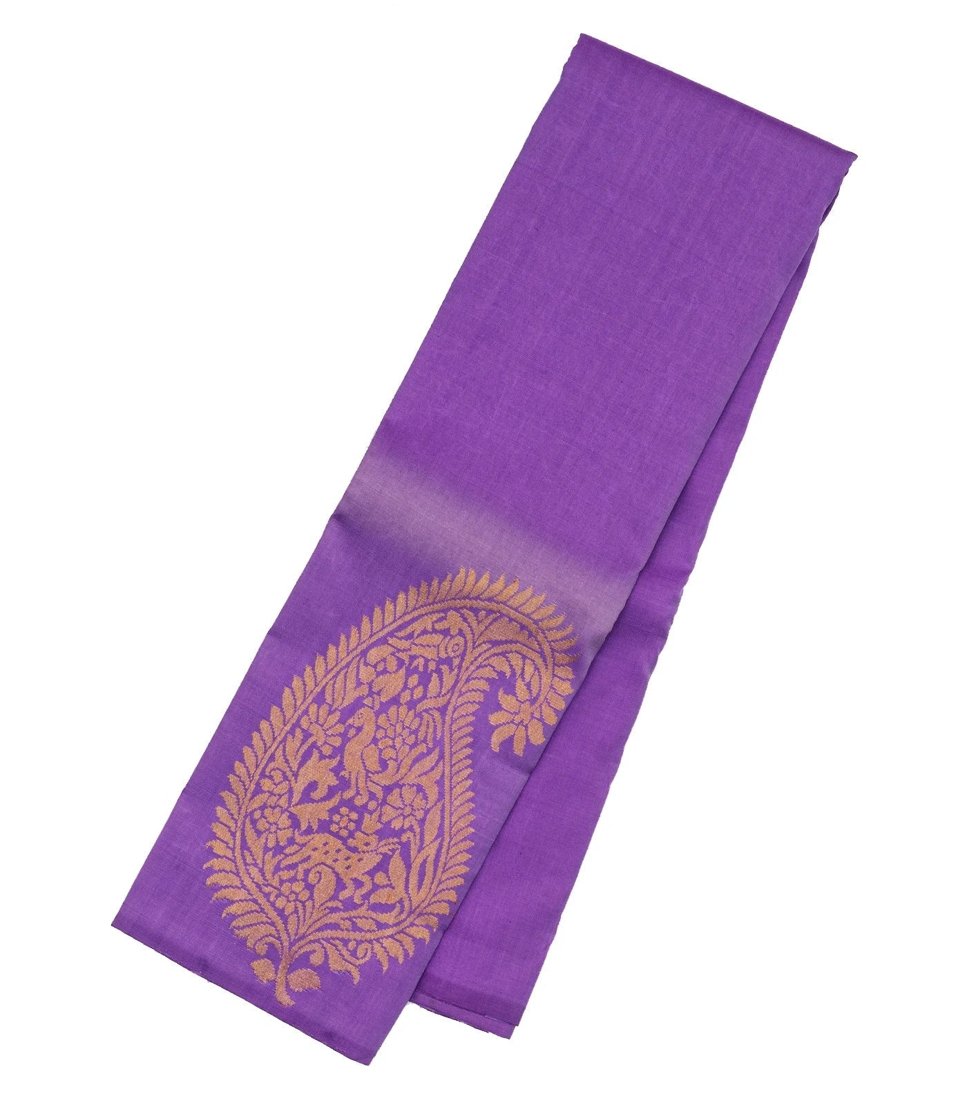 Lilac Handloom Kanchipuram Silk Saree With Vanasingaram Buttas