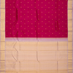 Pink Handloom Kanchipuram Korvai Silk Saree With Lavender Border